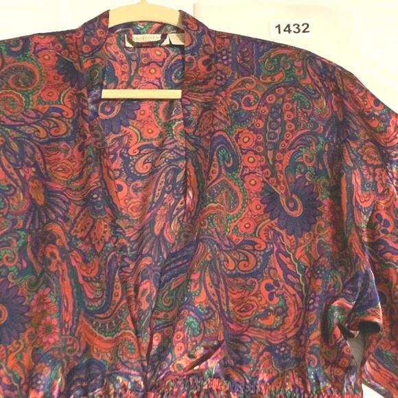 Victorias Secret Womens Gold Label Kimono Robe Medium to Large Vintage Paisley - Picture 10 of 10
